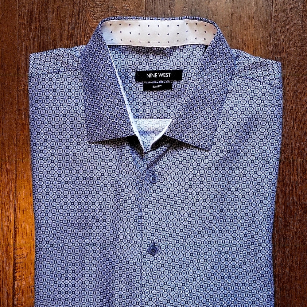 Nine West Slim Fit Performance Button Down Shirt